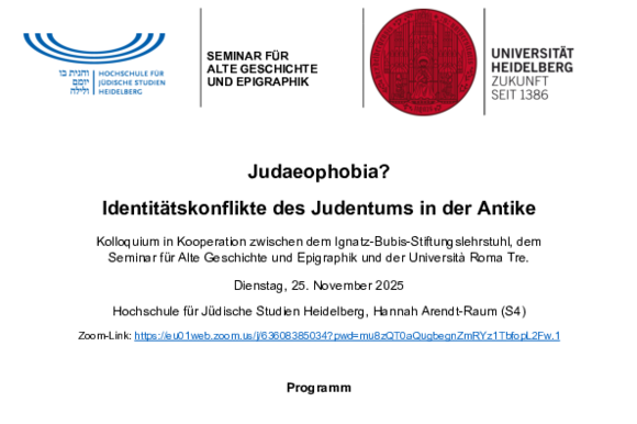 Plakat zum Kolloquium Judaeophobia