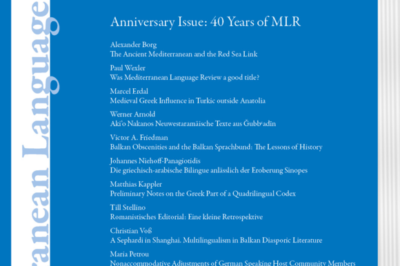 Mediterranean Language Review Band 30