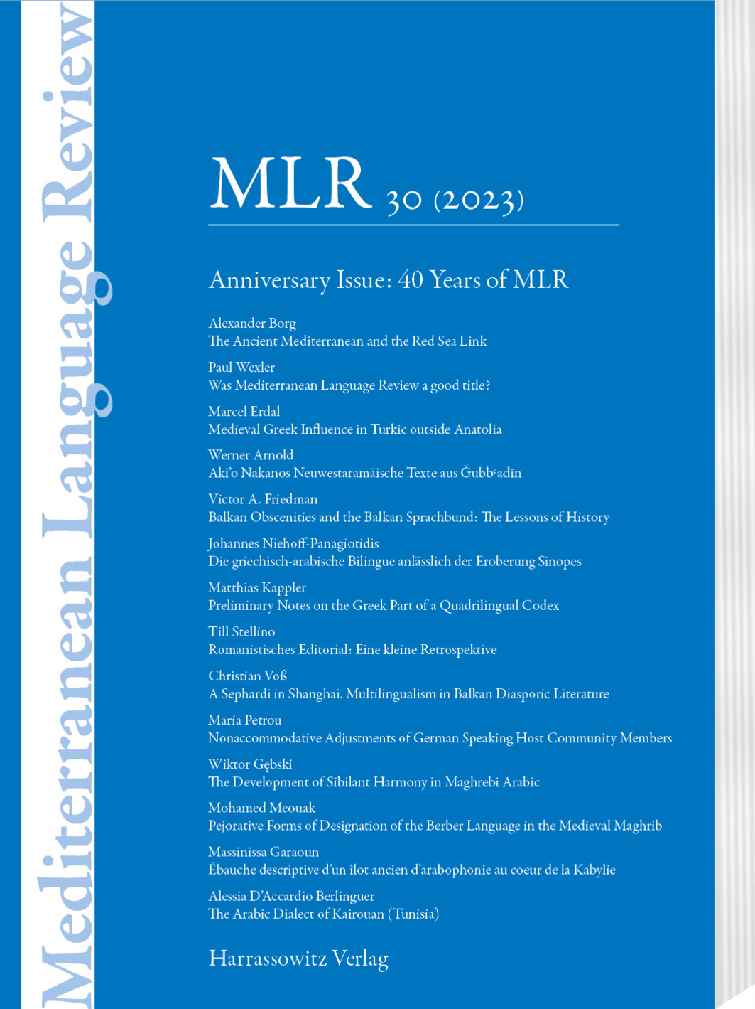 Mediterranean Language Review Band 30