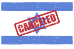 Israelflagge canceled