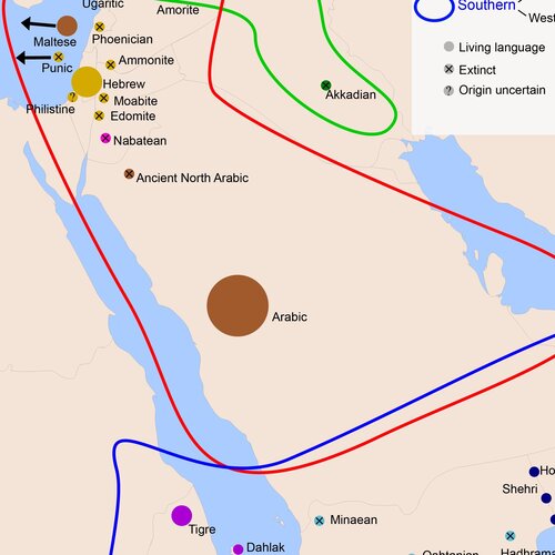 Map of Semitic Languages