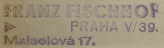 Stempel im Buch von Franz Fischhof Stempel im Buch von Franz Fischhof
