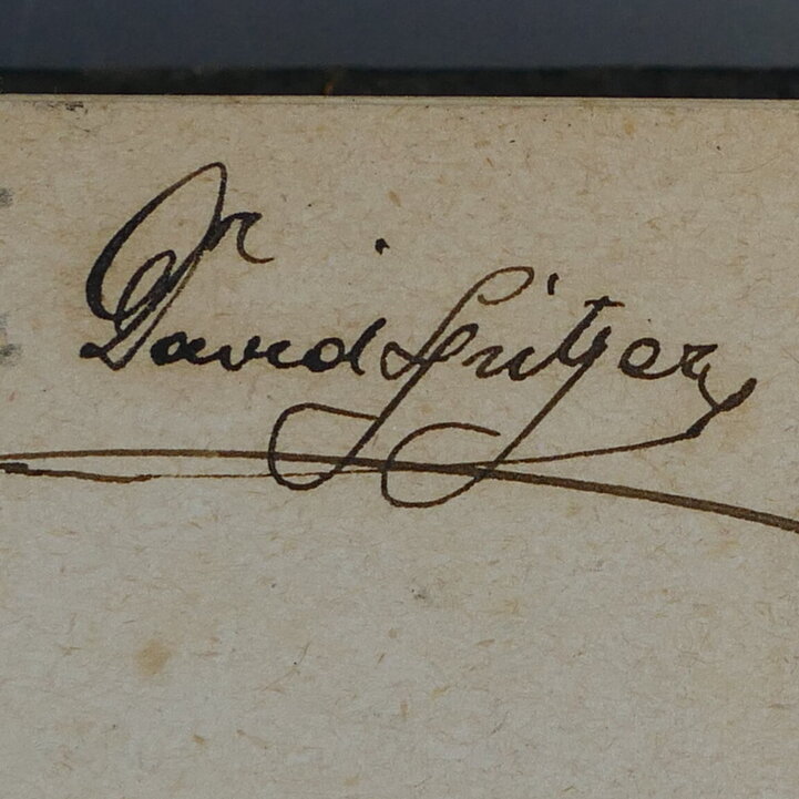 Besitzvermerk bzw. Signatur von Dr. David Spitzer in einem Sammelband.